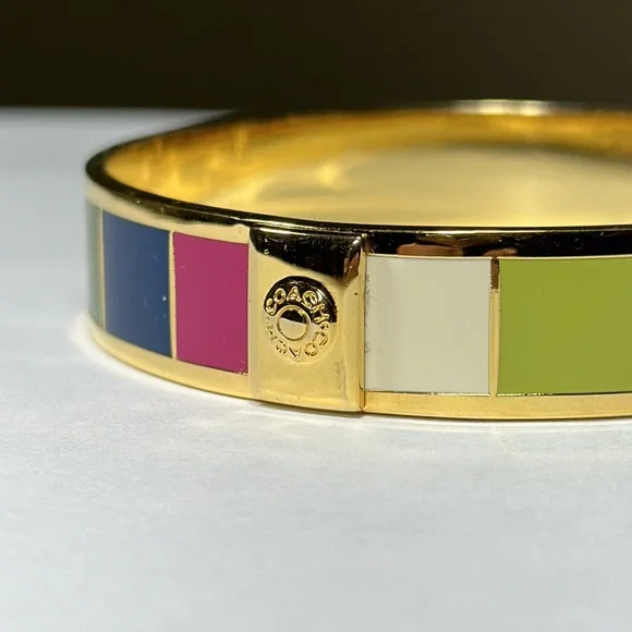 COACH Legacy Stripe Bangle Bracelet - Picture 2 of 7